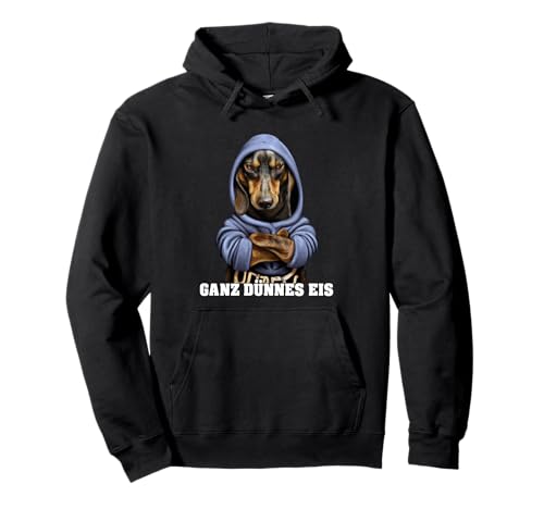 Dackel mit Hoodi oder Hund Dachshund ganz dünnes EIS Pullover Hoodie