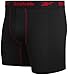 Reebok Mens Boxer Briefs - 3 Pack Stretch Moisture Wicking 6” Inseam Mens Underwear with Contour Pouch Boxers for Men, Size Medium, 3pk - All Black