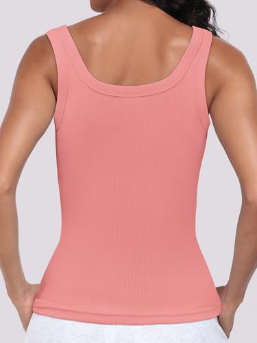 Image of ANRABESS Womens Sleeveless Scoop Neck Tank Top Ribbed Fitted Summer Basic Slim Cute Tops 2026