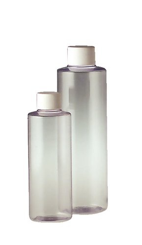 Qorpak PLC-05772 PVC Cylinder Bottle with 24-410 White Polypropylene SturdeeSeal Polyethylene Foam Lined Cap, 8 oz, Clear (Pack of 489)