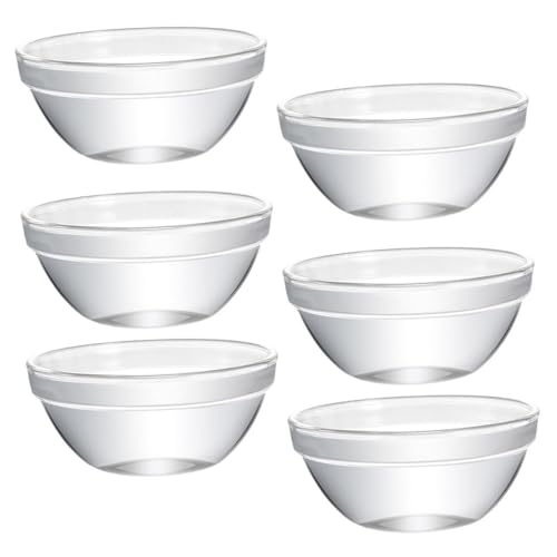 MUELODSIC 6 piezas Moldes de Postre de Vidrio Transparentes Cuencos para Pudding y Gelatina Recipientes Reutilizables para Cocina y Postres Caseros