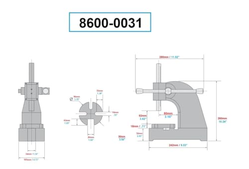 Image of HHIP 8600-0031 Heavy Duty Arbor Press, .5 Ton Capacity, 4.33 inch Max Height with Anvil Removed