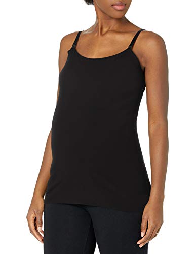 Motherhood Maternity Women's Maternity Clip Down Nursing Tank Top Cami, Black, Medium