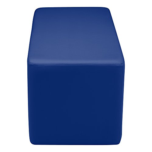 Image of Sprogs 18 inch H Structured Rectangle Stool -Flexible Modular Collaborative Soft Seating for Office, Home, Lounge and School Classrooms with Durable Frame & Set of 2 inch Legs Add-on - Blue