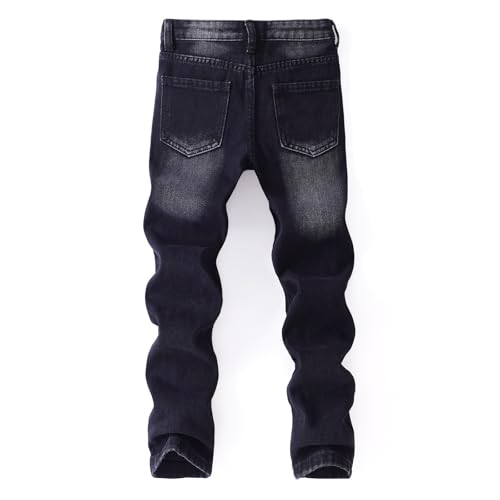Boy's Skinny Fit Ripped Distressed Slim Washed Denim Pants Stylish Casual Spring Autumn,Back to School Jeans for Kids Boys2