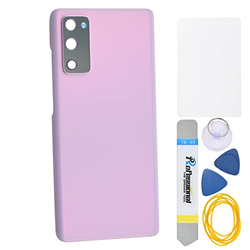 Cloud Lavender Plastic Back Panel Cover Replacement for Samsung Galaxy S20 FE 5G with Rear Camera's Frame Rear Camera's Glass Cover Pre-Install Adhesive and Installation Instruction Tool Kit