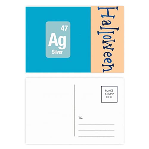 Cartes postales Ag Silver Checal rigides pour correspondance Halloween et science