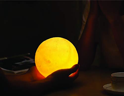 Luminária Lua Cheia 10 cm 3d Abajur Led Relevo