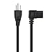 Cable Matters 2-Pack 16 AWG Right Angle Power Cord - 6ft, 90 Degree AC Power Cord Replacement, NEMA 5-15P to Angled IEC C13, Black
