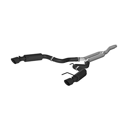 MBRP S7275BLK 3" Cat Back, Dual Split Rear, Race Version Exhaust System with 4.5" Tips (Black Coated)
