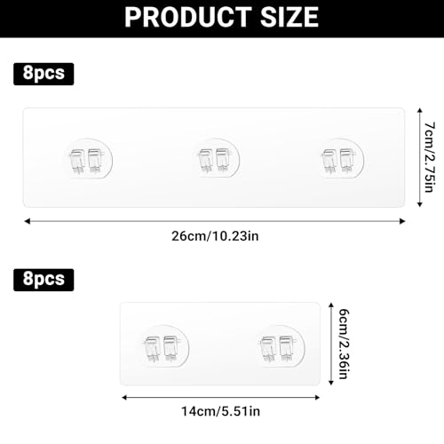 Bellanova 16 Stück Dusch Caddy Klebehaken, Klebehaken Ersatz Für Duschregal, Ohne Bohren, Selbstklebend, Für Korb, Seifenschale, Küchenregal (16 Stück)