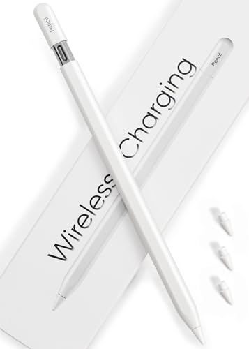 Aplfan Pencil USB-C for iPad 2018-2026: Magnetic Wireless Charging Stylus - Only for iPad Pro 11(1-4th) 12.9(3-6th) Air 4/5&Mini 6 Slide-Switch&Hidden-Port Tilt Sensitivity&Palm Rejection White