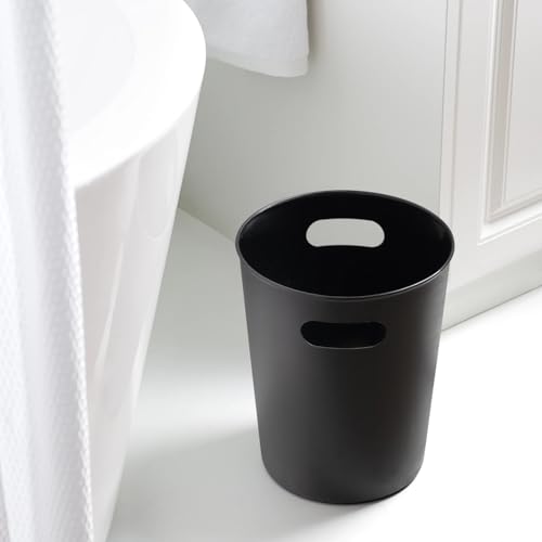Caneca plástica 2.64 galones con asas recortadas negra miniatura 2