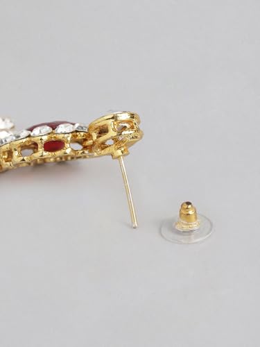 Gargantilla de granate tradicional bañada en oro de latón elegante 5
