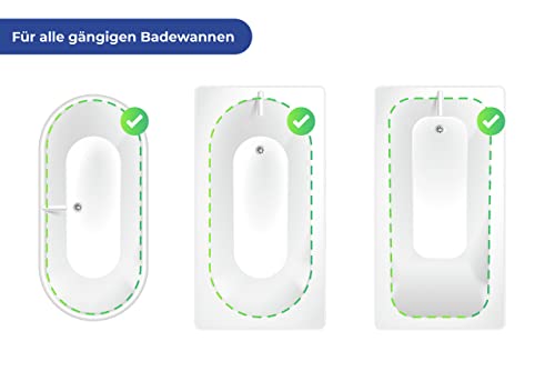 WENKO Badewannensitz Secura Silber, Ausziehbar von 55 bis 65 cm, 120 kg Tragkraft, 55-65 x 18 x 26 cm