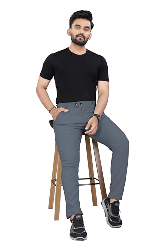 Image of Men's Cotton Blend Self-Design Trousers | Mid-Rise Regular Fit Pants for Work, Travel & Casual Wear [Pack of 1]