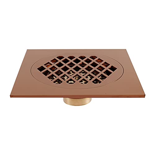 Desagüe de Suelo Cuadrado de 15 x 15 cm, latón Antiguo, Cepillado, Dorado, Oro Rosa, Negro, Bronce y Bronce Rojo. Desagüe de Suelo para Ducha de baño. Cubierta de desagüe (Plateada).