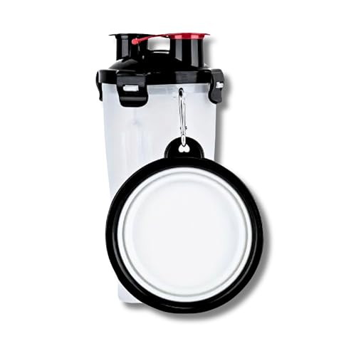 Image of Foodie Puppies 2-in-1 Pet Travel Water Bottle (350ml) with Collapsible Bowls - Portable Food & Water Dispenser, Leakproof, Snap Lid, Non-Slip Design | Pet Feeder for Dogs & Puppies (White, Pack of 1)