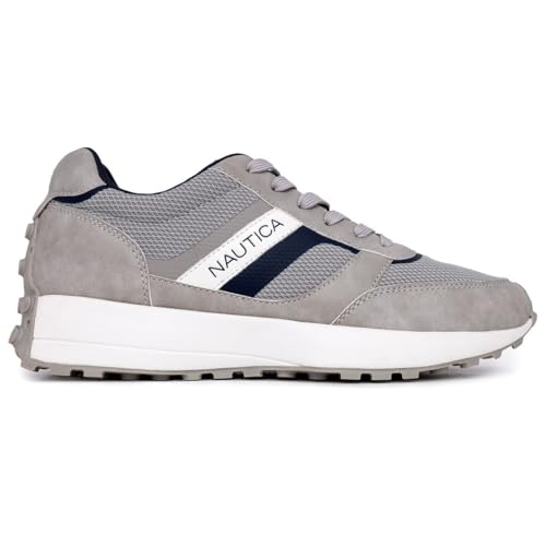 Image of Nautica Men's Lace-Up Sneakers - Casual, Stylish, and Comfortable for Walking