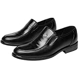 Hixingo Zapatos de Vestir Hombre Sin Cordones, 38-47 EU Zapatos de Cuero Modernos Zapatillas Vestir Hombre Verano Antideslizante Suela de Goma para Negocios, Bodas (1301 Negro,41)