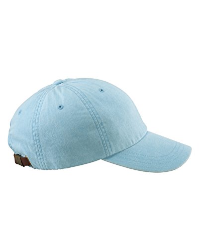 Adams 6-Panel Low-Profile Washed Pigment-Dyed Cap (AD969) Baby Blue, OS