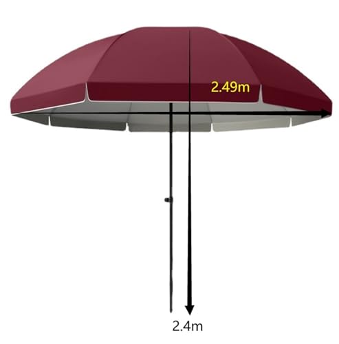 Disfruta el exterior con este Parasol Redondo verde de 2,49 m 5