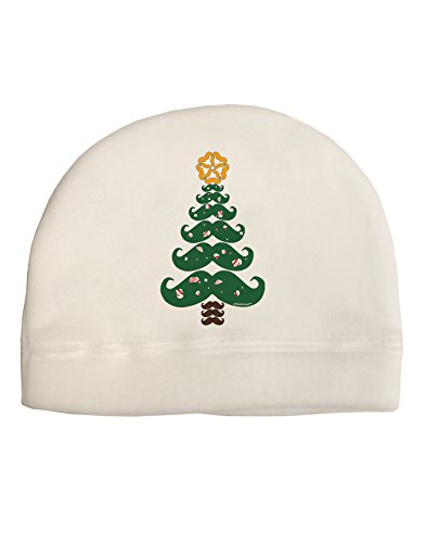 TOOLOUD Mustache Christmas Tree Child Fleece Beanie Cap Hat White
