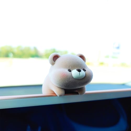 Image of Cute Furry Animal Rear View Mirror Accessories, Car Dashboard Decoration | Soft Texture, Car Interior Accessories, Ornament for Car Screen, Rearview Mirror or Computer Monitor