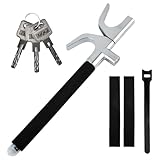 TMBMLPP Heavy Duty Car Steering Wheel Lock, Car Anti-Theft Device, Universal Car Anti Theft, Adjustable Crook Locks, Retractable Wheel Steering Lock with 3 Keys,for Auto SUVs Trucks,Black（43.5-70.5cm） - Image 1