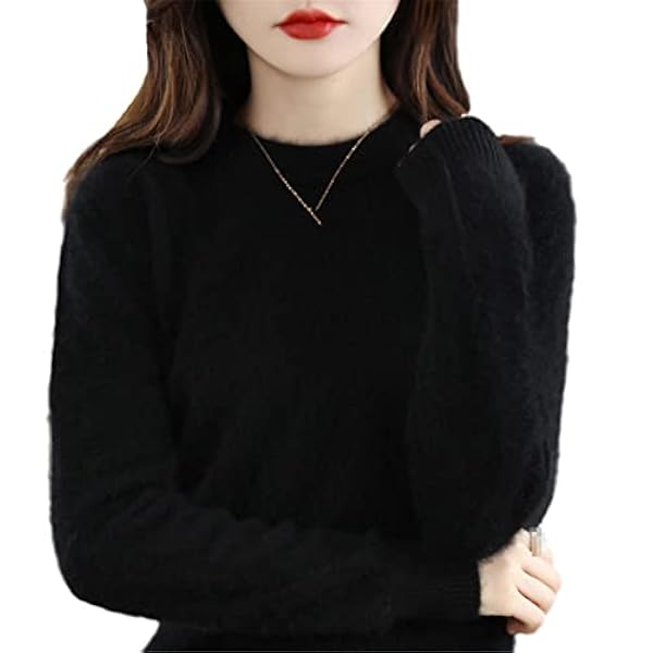 keusyoi Vrouwen Mink Cashmere Trui Winter Vrouwen Crew Neck Trui Casual Effen Trui Basic Wollen Jumper Tops