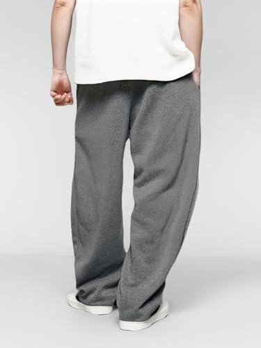Image of Men's Baggy Sweatpants with Elastic Drawstring Waist, Breathable Wide-Leg Casual Loose Cotton Joggers Deep Pockets