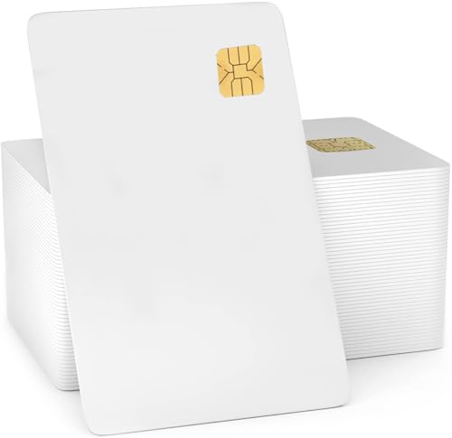 KOSH PVC CHIP Card SLE/ISSI 4428 Contact IC Card for for Inkjet Printers(EPSON) - Pack of 20,White