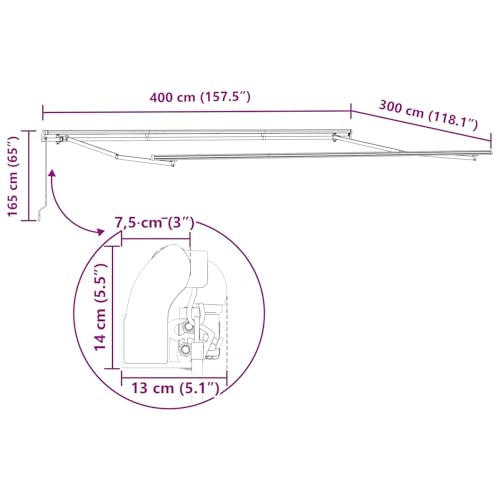 Store banne 4x3m durable en aluminium et polyester rigide - 8