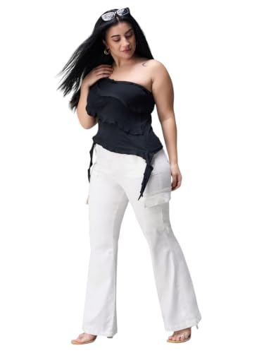 Image of Miss Chase A+ Women's Wide-Leg High-Rise Regular-Length Stretchable Shaping Denim Jeans