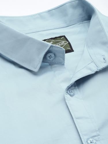 Image of Majestic Man Men's Cotton Slim Fit Solid Casual Shirt