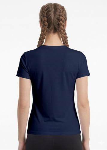 Image of INDISSH Yoga Tshirt for Women Cotton | Graphic Printed Yoga Round Neck Short Sleeves T-Shirt for Woman - WRN-YOGAB-PAR