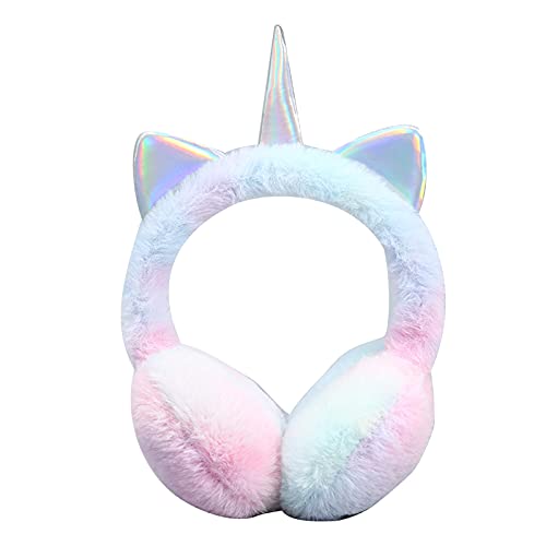 Paraorecchie per Ragazze Unicorno Paraorecchie Invernale in pelliccia Sintetica Scaldabagno con Graziosi Paillettes Orecchie per Bambini Protezione dal Vento Unisex Moda Inverno Natale Regalo(C)