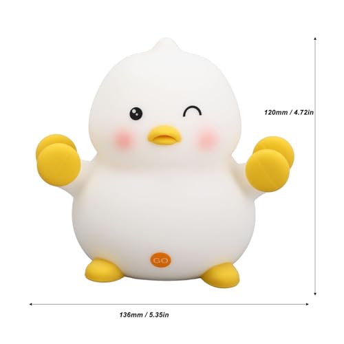 Lámpara de noche con luz LED en forma de pato de silicona miniatura 4