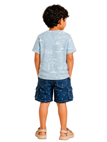 Image of Pilolo Kids Cargo Pocket Denim Shorts for Boys