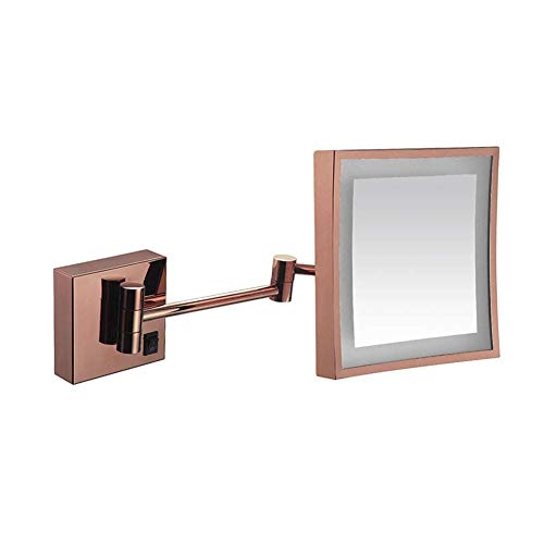 Miroir maquillage LED mural extensible pour routine beauté matin