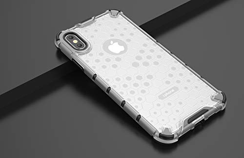 Image of Glasgow | for Apple iPhone Xs Max Honeycomb Pattern Back Case Cover for Apple iPhone Xs Max with 4 Bumper Corners and Military Grade Protection - Transparent