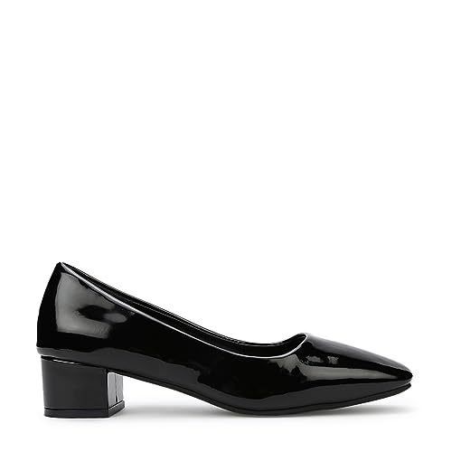 Image of Marc Loire Women Square Toe Solid Block Heel Pumps for Office, Party and Formal Wear