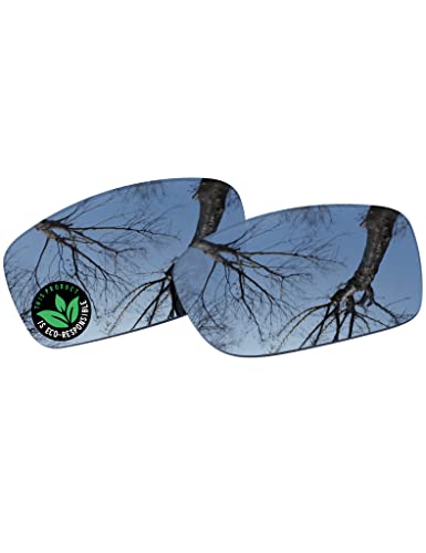 Image of Raydi Polycarbonate Replacement Lenses for Arnette Slickster AN4185 Rectangular Sunglasses - Silver Titanium Mirror - Polarized