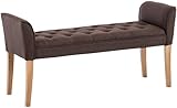 Photo Gallery clp chaise longue cleopatra in tessuto chesterfield imbottita i panca fondo letto panchina interno gambe in legno 130x40 cm, h 65 cm, colore:marrone, colore del telaio:antico chiaro Photo Gallery clp chaise longue cleopatra in tessuto chesterfield imbottita i panca fondo letto panchina interno gambe in legno 130x40 cm, h 65 cm, colore:marrone, colore del telaio:antico chiaro