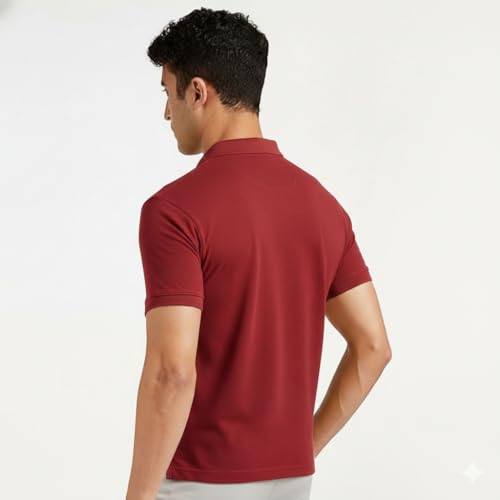 Image of Men's Plain Polo Neck T-Shirt | Comfortable | Stylish Casual & Smart Wear | Half Sleeve | Regular Fit