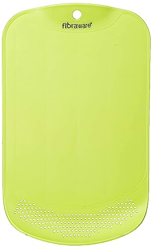 Floraware Plastic Chopping Board with Drainer, BPA Free, Green