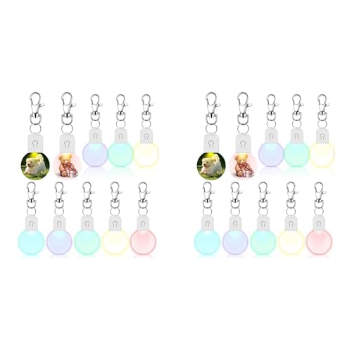 Porte-clés LED sublimation acrylique rond pour cadeaux personnalisés bricolage