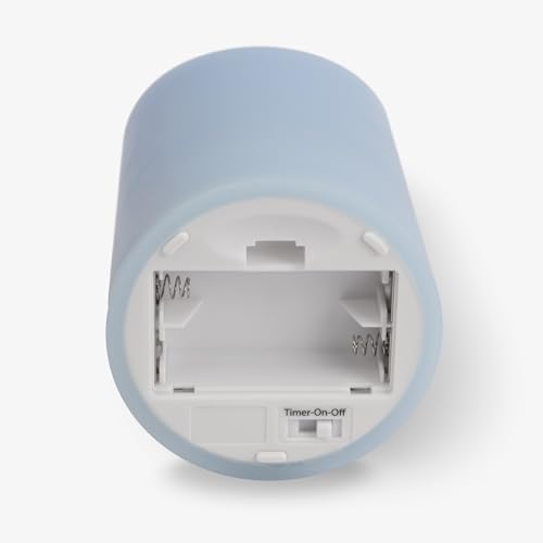 Image of Luminara Flameless LED Battery Operated Flickering Pillar Moving Flame Candles (Airy Blue, 3 inch x 4.5 inch)