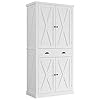 IRONCK Kitchen Pantry Storage Cabinet 72" Height, with Barn Doors, Drawer, 4 Adjustable Shelves, Freestanding Cupboard for Dining Room Living Room, Laundry, White IRONCK Kitchen Pantry Storage Cabinet 72" Height, with Barn Doors, Drawer, 4 Adjustable Shelves, Freestanding Cupboard for Dining Room Living Room, Laundry, White