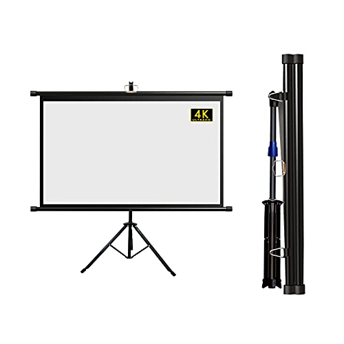 Pantalla de proyector portátil con trípode - Pantalla de proyección móvil HD 4:3/16:9 para interiores y exteriores, libre de arrugas (84 pulgadas 4:3)